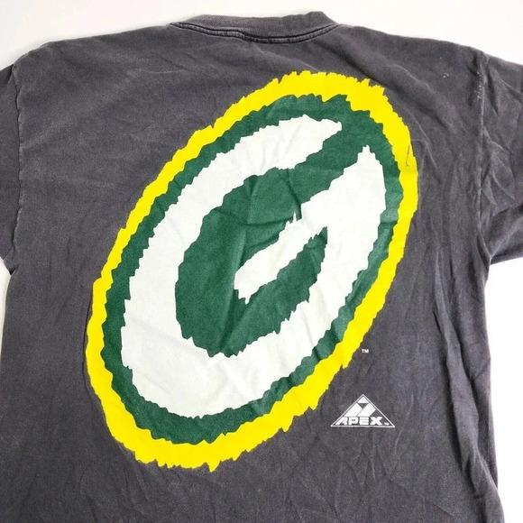 Apex One Green Bay Packers Graphic Men's Shirt Size Large Football Double Sided - Picture 6 of 9